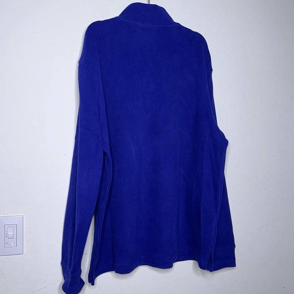 Polo Ralph Lauren Estate Rib 1/4 Zip Pony Pullover Blue Preppy Casual XL